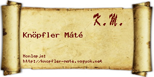 Knöpfler Máté névjegykártya